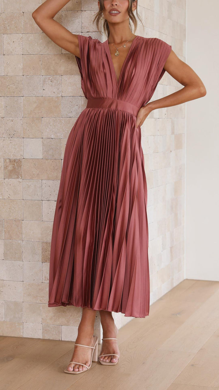 Kaitlyn | Elegant Pleated Wedding Guest Dress