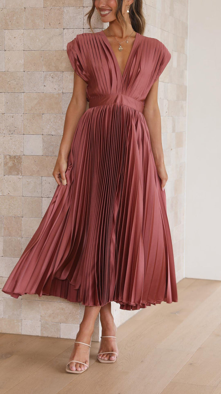 Kaitlyn | Elegant Pleated Wedding Guest Dress