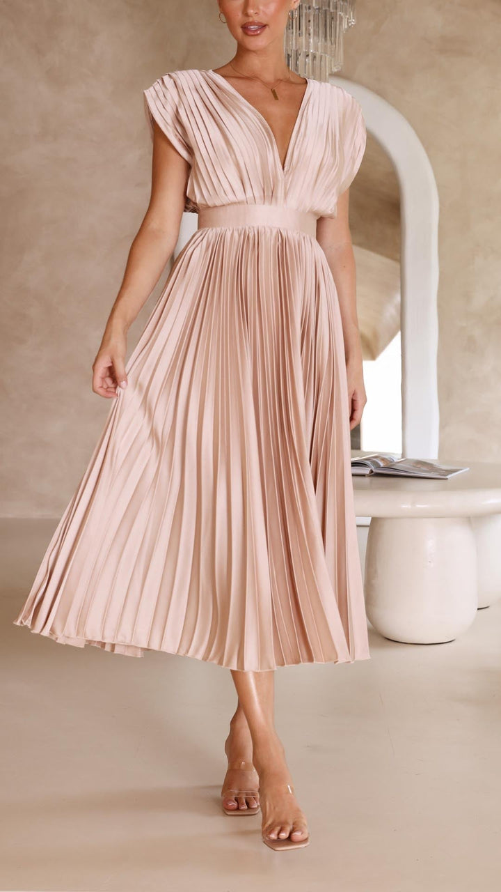 Kaitlyn | Elegant Pleated Wedding Guest Dress